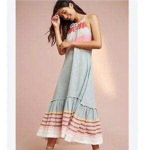 Anthropologie Lilka Yarn-Dyed Multicolor Maxi Dress Womens XS /Blogger Favorite!